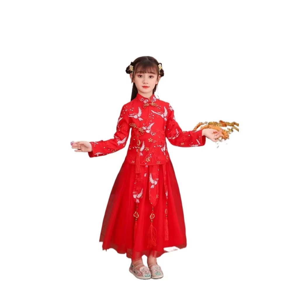 Ethnic Wear For Kids Fashion Show - ハンフー-女の子のためのコスプレドレスセット,子供服,パーティードレス,ステージショー,ダンスウェア,エスニックスタイル,刺embroideryファッション