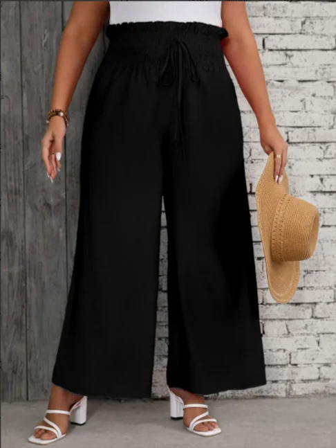 Ethnic Fashion For Ladies - 女性ファッションボヘミアンプラスサイズ 1XL-5XL エスニックプリントパンツ弾性ウエストルーズ長ズボンレディースコンフォートワイドレッグパンツ