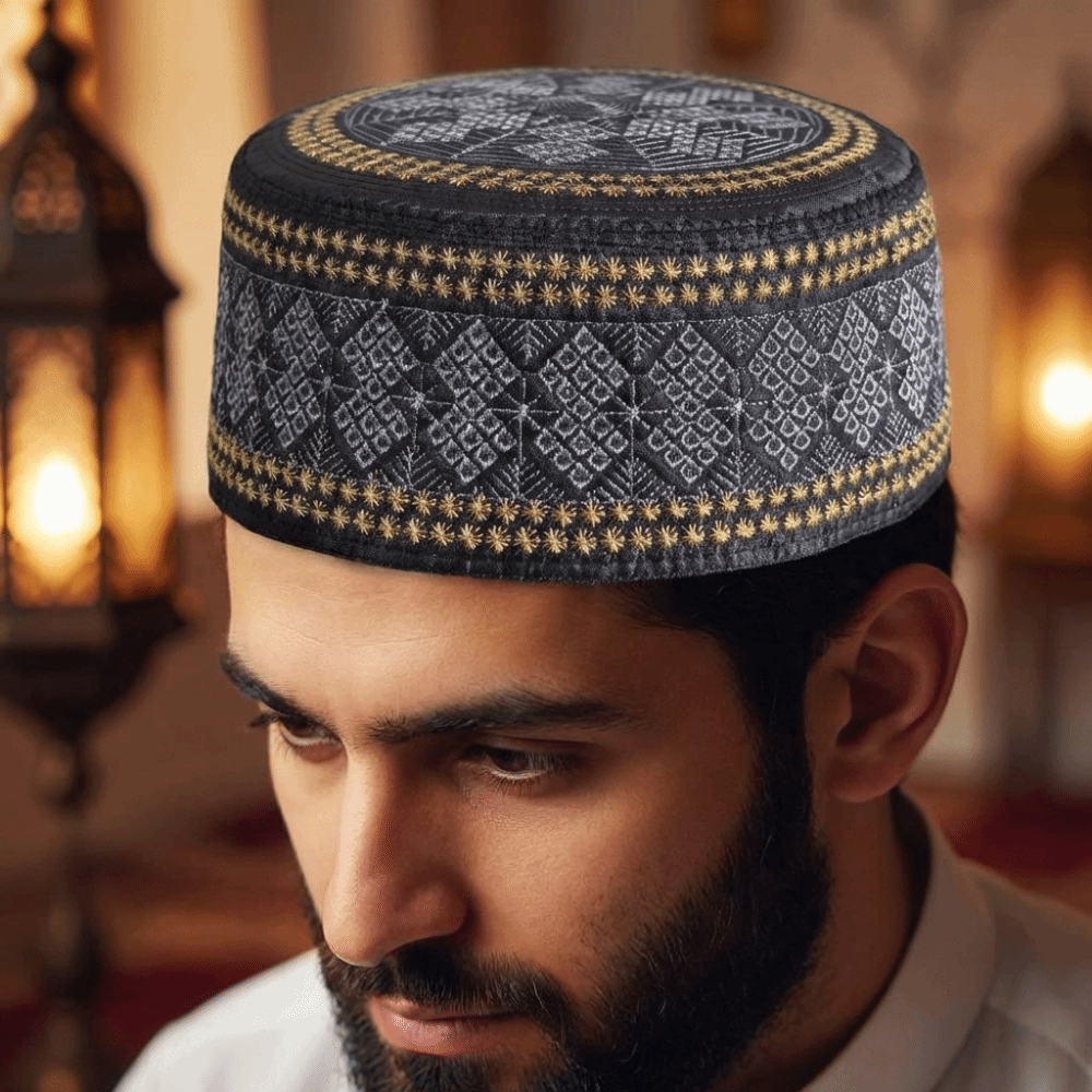 Ethnic Fashion For Men - ファッションエスニックスタイルイスラムフラットキャップ通気性薄型礼拝帽子ラウンド快適なラマダン帽子男性用
