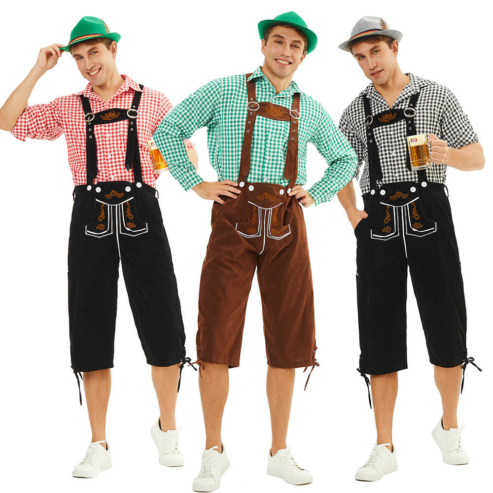 Fashion Show Ethnic Wear - 成人男性のハロウィーンコスチュームビールフェスティバルステージロールプレイング衣装伝統的な中国民族衣装女性のファッションショー