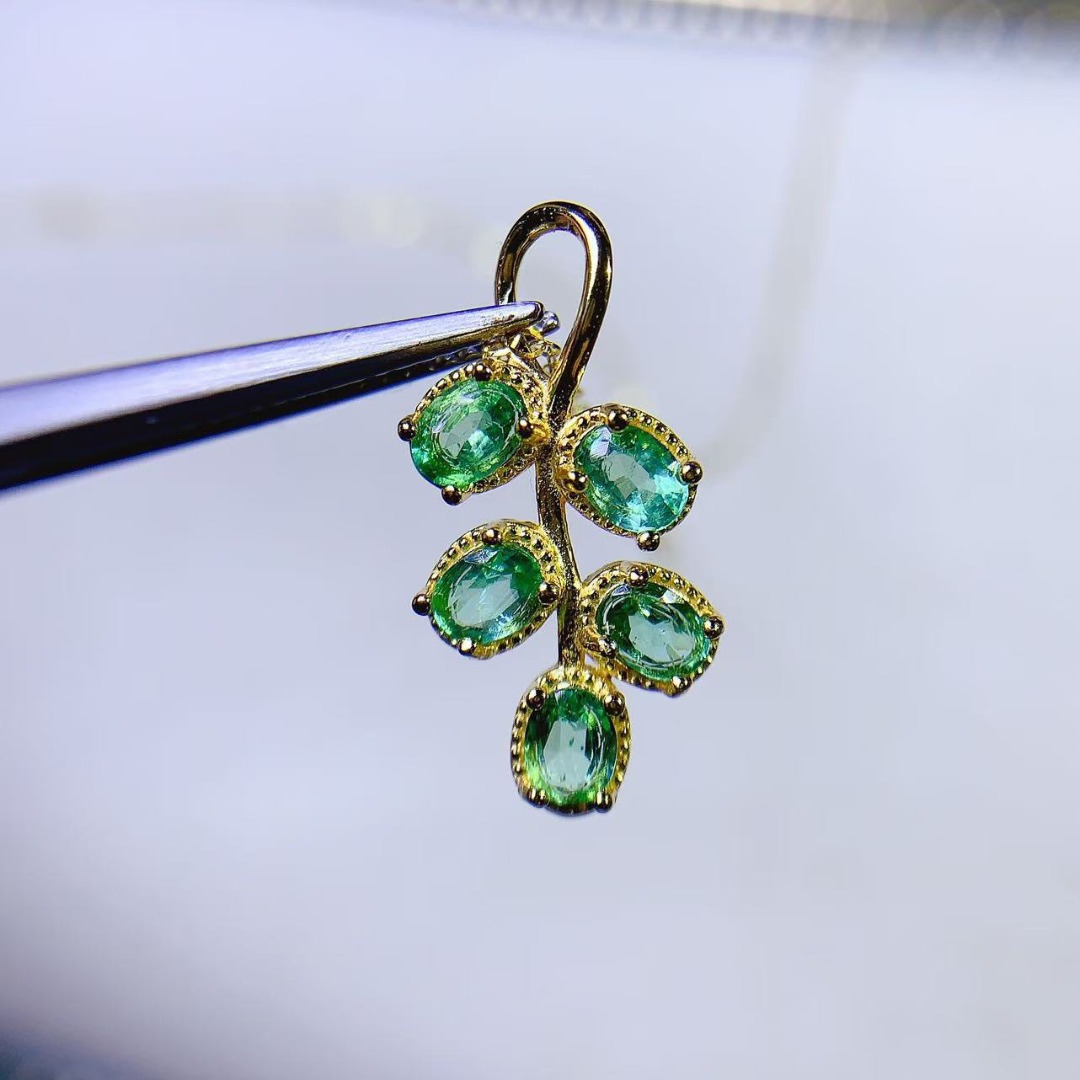 Ethnic Fashion Designer - 豪華な本物のエメラルド S925 シルバー ペンダント 壮大なデザイナーが作成したジュエリー作品 究極の豪華なファッションギフト