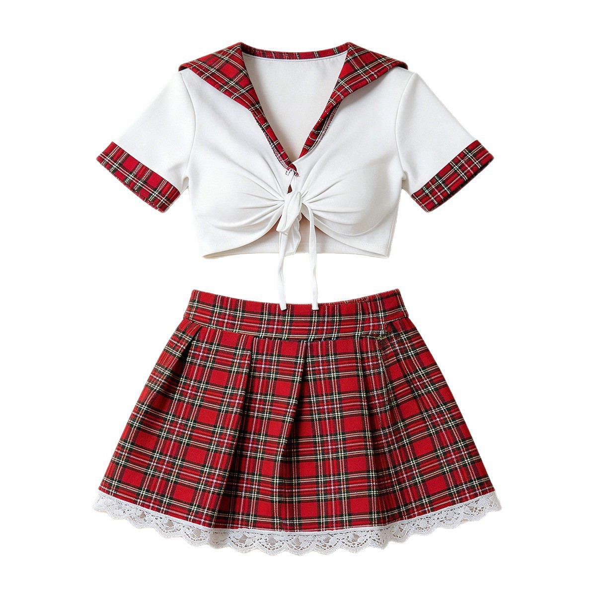 Ethnic Outfit - 赤いセクシーなランジェリー女性ポルノ下着セクシーなドレス学生コスプレ制服女性ランジェリーエロ下着ベビードール衣装