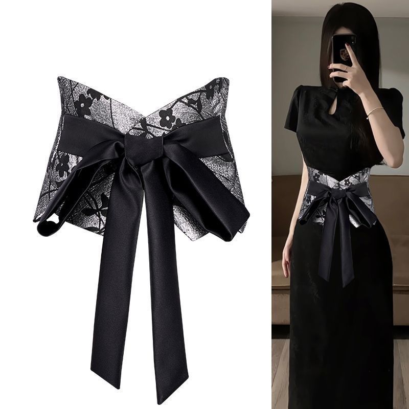 Ethnic Fusion Fashion - 東洋風新解釈ウエストシンチャー - ドレス用中国風コルセットベルト、エレガントなエスニックフュージョンアクセサリー