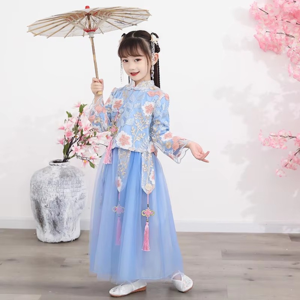 ハンフー-女の子のためのコスプレドレスセット,子供服,パーテ - Ethnic Wear For Kids Fashion Show のレビューと価格