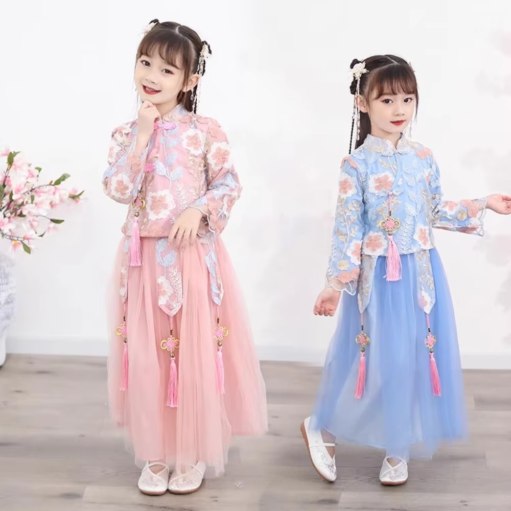 ハンフー-女の子のためのコスプレドレスセット,子供服,パーテ - Ethnic Wear For Kids Fashion Show のレビューと価格