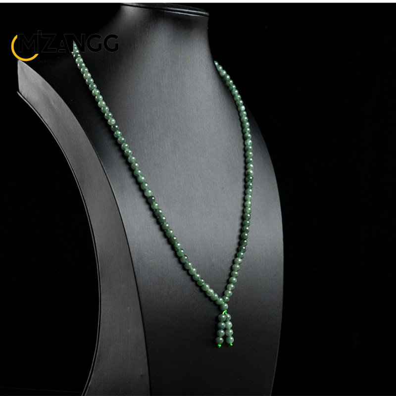 女性用天然石ネックレス,グレード,翡翠,直径6mm,緑の円, - Ethnic Fashion For Ladies のレビューと価格