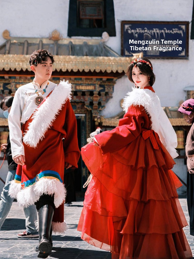 新婚カップル写真撮影用民族衣装セット チベット伝統衣装 旅行 - Ethnic Clothing & Online Fashion Store Khaadi Uk のレビューと価格