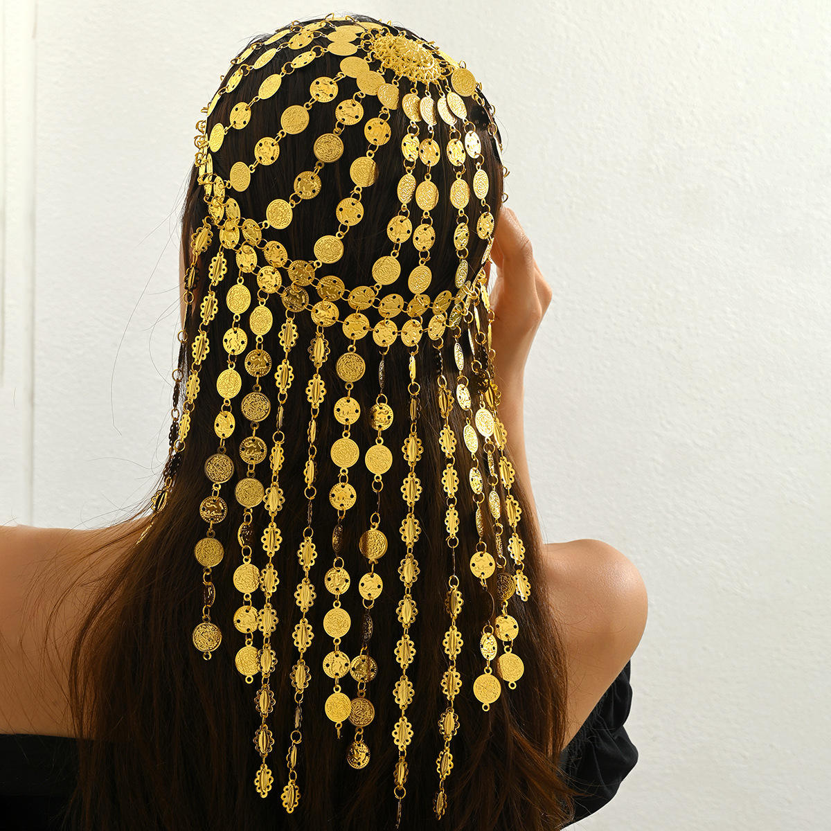 ボヘミアンエスニック合金タッセル女性のヘッドキャップゴールド - Ethnic Fashion Co In のレビューと価格