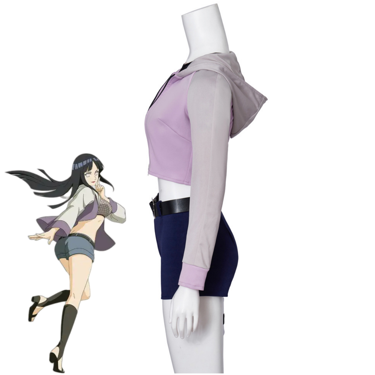 アニメ日向ヒナタコスプレ衣装日向一族紫フード付きパーカーコー - Ethnic Outfit のレビューと価格