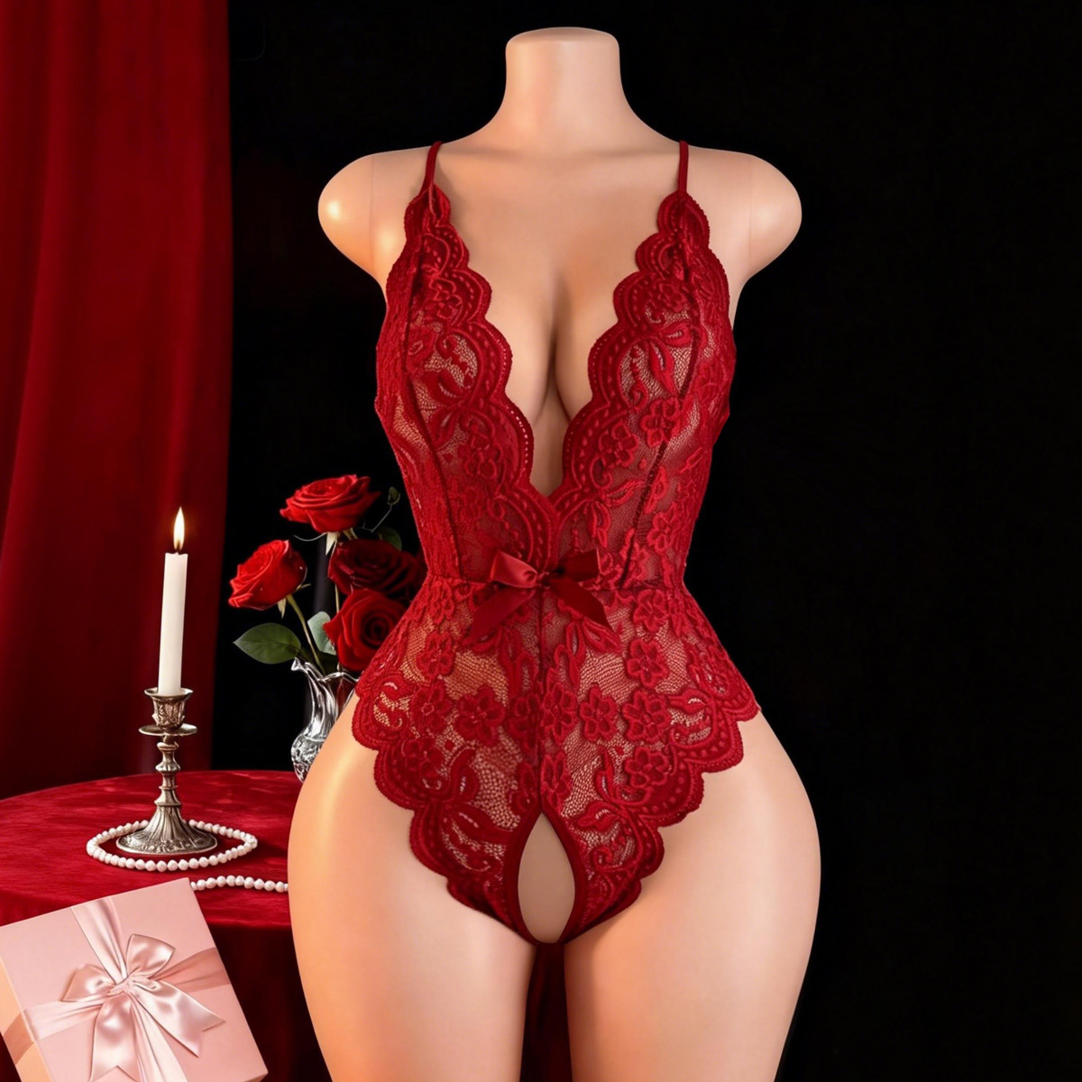 ホットクロッチレスセクシーランジェリー女性用エロティック下着 - Ethnic Outfit のレビューと価格
