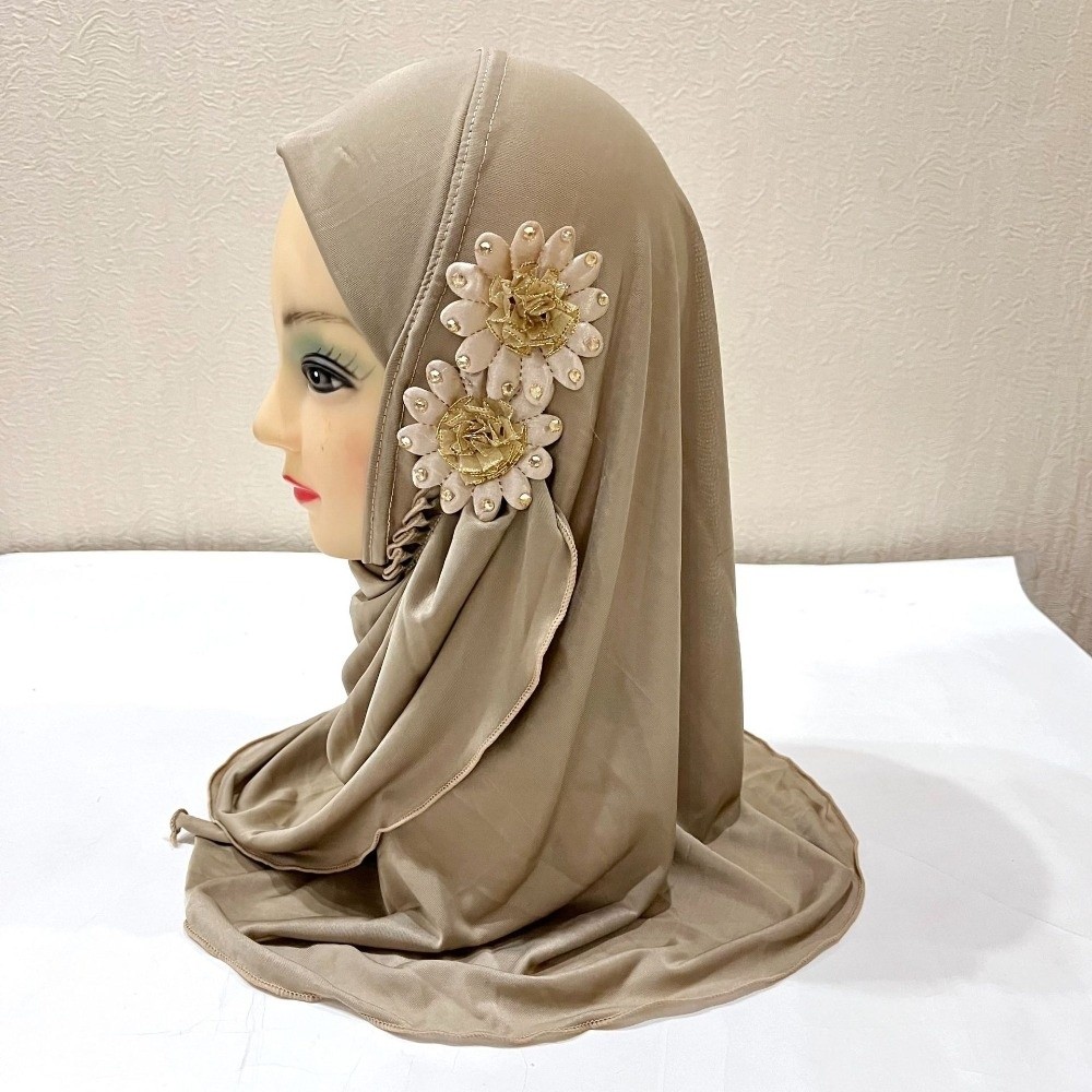 ファッションソリッドフラワー子供用ヒジャブエスニックスタイル - Ethnic Fashion Girls のレビューと価格