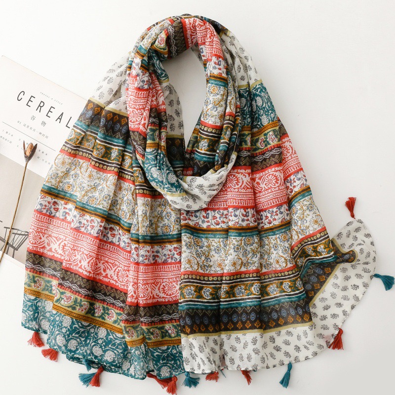 ファッションボヘミナエスニック花ビスコースショールラップ女性 - Ethnic Fashion For Ladies のレビューと価格