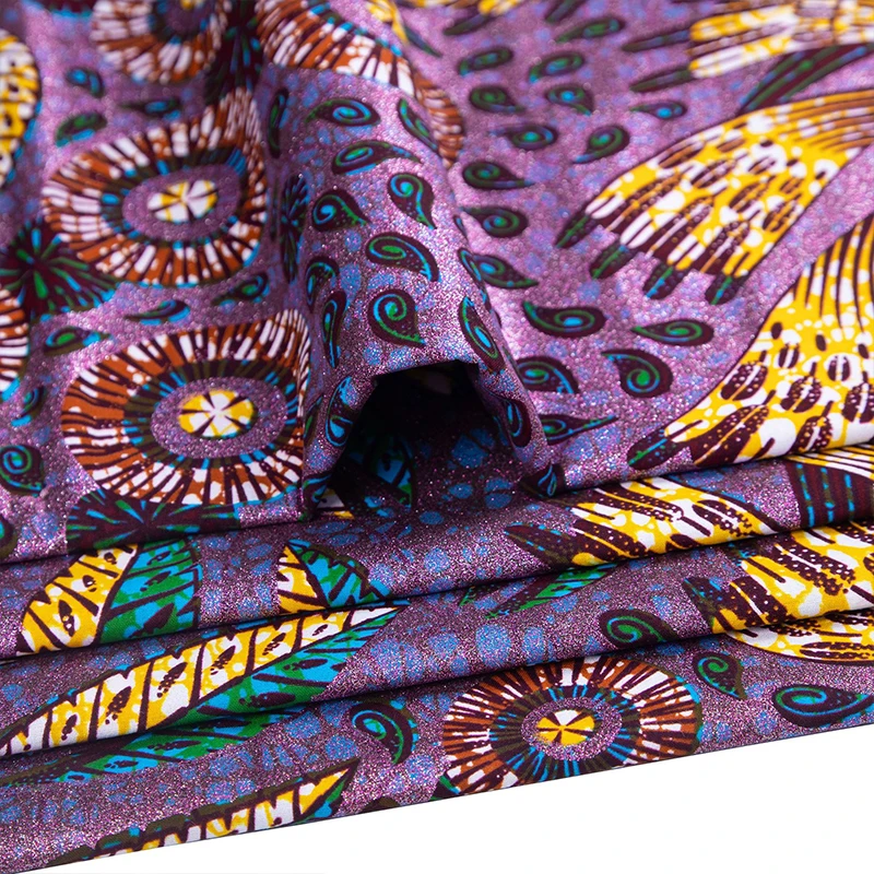 コットンアフリカンフラッシュゴールドプリントアンカラワックス - African Ankara Print のレビューと価格