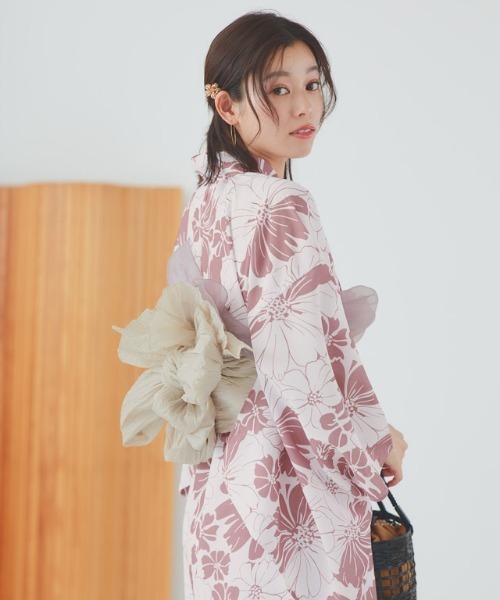 伝統的な浴衣着物綿麻素材ガールズドレスピンクひまわり夏のファ - Ethnic Fashion For Ladies のレビューと価格