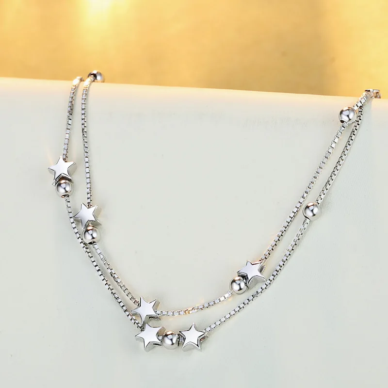 925 スターリングシルバーチャームスター女性用ブレスレット - Ethnic Fashion Designer のレビューと価格