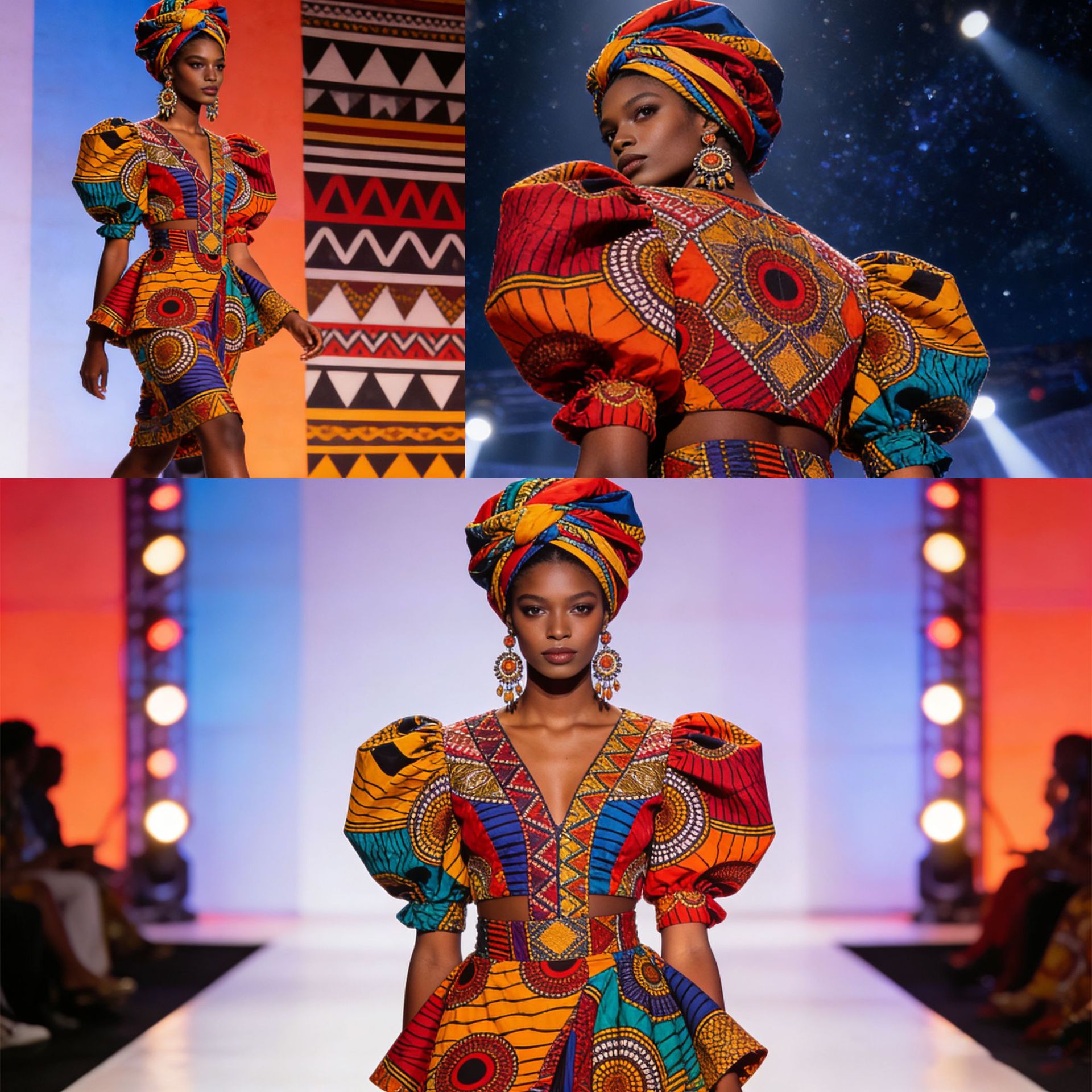 6ヤードのアフリカンワックスプリント両面印刷ポリエステル生地 - African Ankara Print のレビューと価格